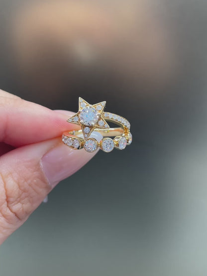 Star Diamond Ring | Lab-Grown Diamonds | Solid Gold |