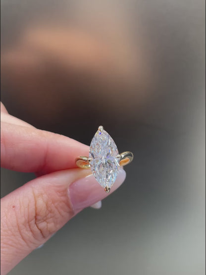 Marquise Cut Ring | Lab-Grown Diamonds | Solid Gold |
