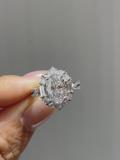 Oval Cut Ring | Lab-Grown Diamonds | Solid Gold |