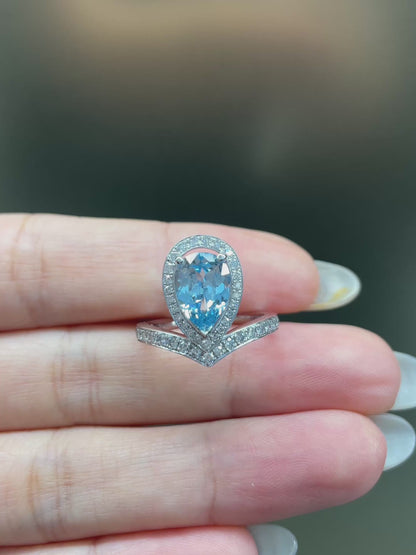Pear Cut Ring | Lab-Grown Colored Gemstones | Solid Gold