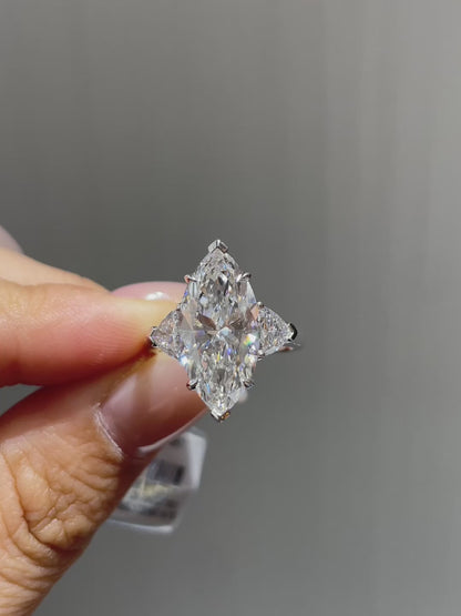 Marquise Cut Ring | Lab-Grown Diamonds | Solid Gold |